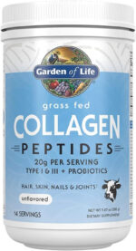 Garden of Life Grass Fed Collagen Peptides Powder – Unflavored Collagen Powder for Women Men Hair Skin Nails Joints, Hydrolyzed Collagen Protein Supplements, Post Workout, Paleo & Keto, 28 Servings