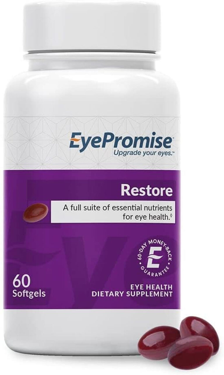 Restore Supplement - 60 Softgel Capsules Containing Lutein, Vitamin C, Vitamin D, Vitamin E, Omega-3 Fish Oil, and Zeaxanthin - a Patented Complete Eye Health Formula