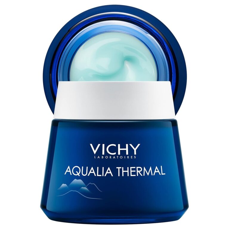 "Vichy Aqualia Thermal Spa Night Cream and Overnight Mask - Hydrating Face Moisturizer with Hyaluronic Acid, Anti-Wrinkle Formula, Lightly Scented, Paraben-Free"