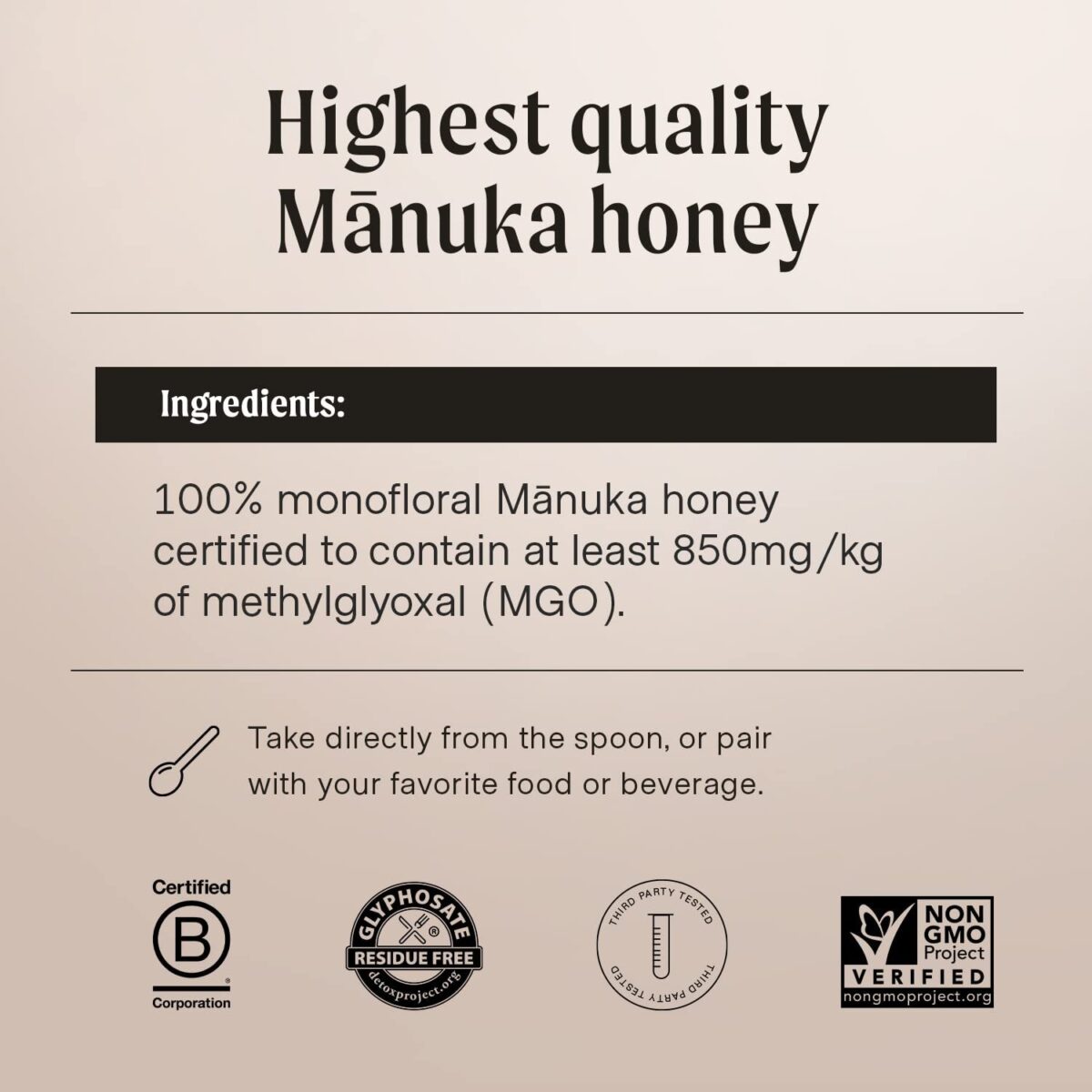 Manukora Raw Manuka Honey, MGO 850+ from New Zealand, Non-Gmo, Monofloral, Traceable from Hive to Hand, Daily Digestive & Immune Support - 250G (8.82 Oz)