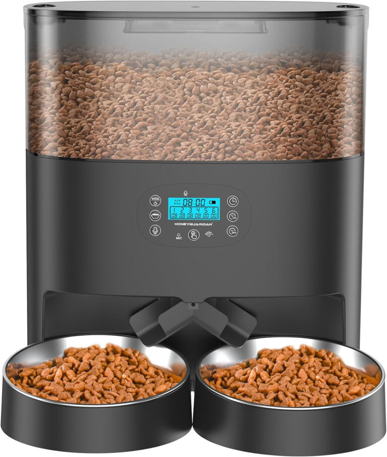 Automatic Pet Feeder with Dual Power Supply and Portion Control for Cats and Dogs