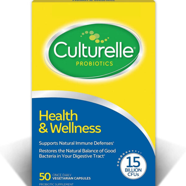 Culturelle Health & Wellness Daily Probiotic for Women & Men, 50 Count, 15 Billion Cfus & a Proven-Effective Probiotic Strain Support Your Immune System, Gluten Free, Soy Free, Non-Gmo - Free & Fast Delivery