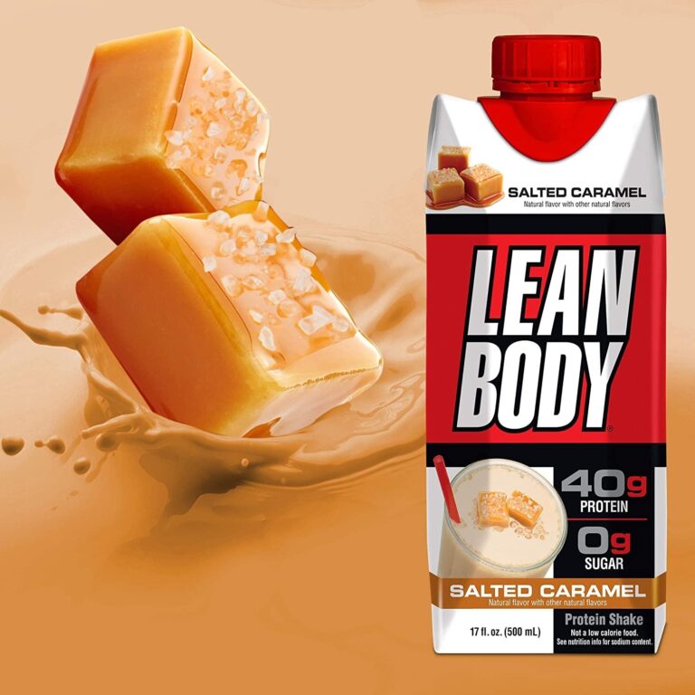 Lean Body Ready-To-Drink Salted Caramel Protein Shake, 40G Protein, Whey Blend, 0 Sugar, Gluten Free, 22 Vitamins & Minerals, 17 Fl Oz (Pack of 12) - Free & Fast Delivery