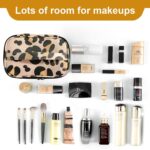 "Cow Print Waterproof Makeup Bag - Stylish and Compact Cosmetic Organizer for Women"