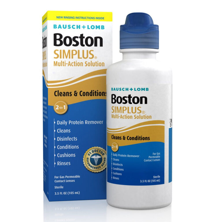 Boston SIMPLUS Multi-Action Contact Lens Solution to Clean and Condition Rigid Gas Permeable Lenses – from Bausch + Lomb, 3.5 Fl. Oz.