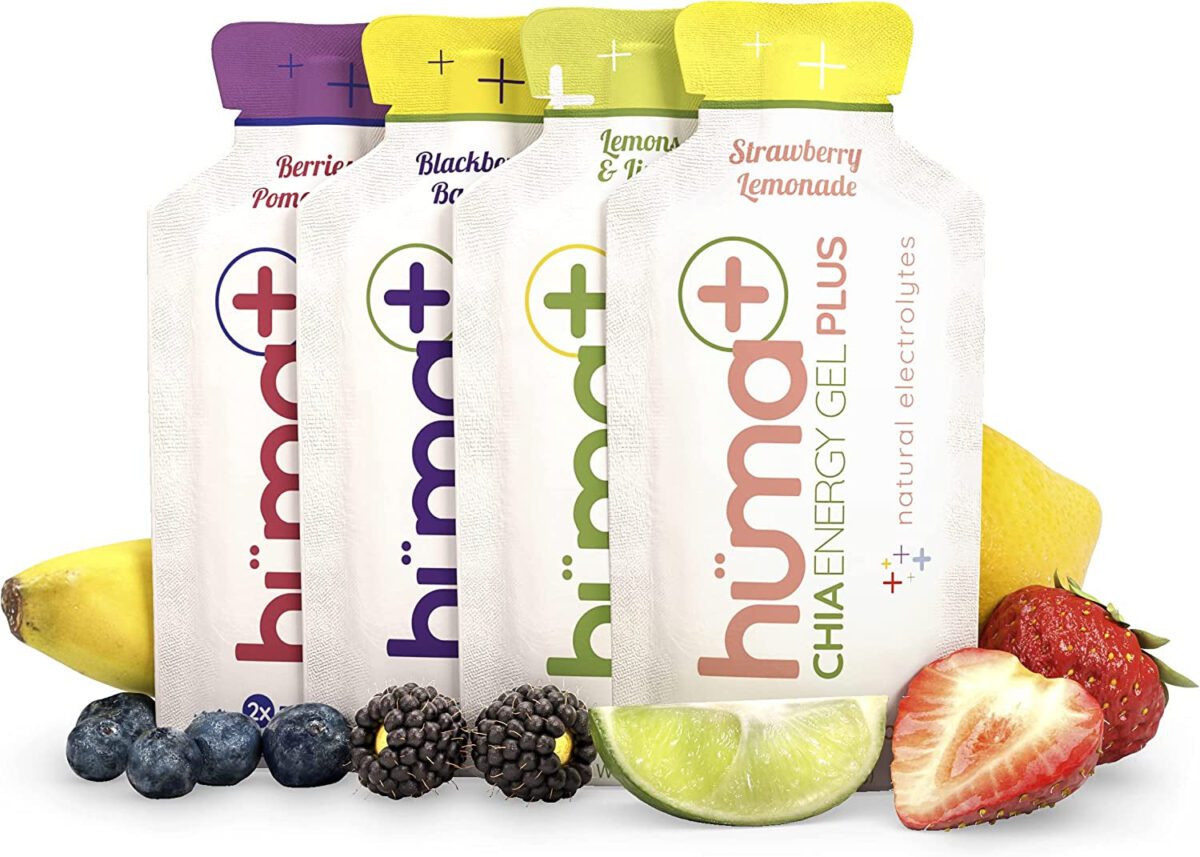 "Boost Your Performance with Huma Plus Chia Energy Gel Variety Pack - Enhanced Electrolytes, Gentle on the Stomach, and Packed with Real Food Energy (Includes 8 Original and 4 Plus Gels)"