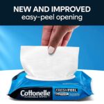 Cottonelle Freshfeel Flushable Wet Wipes, Adult Wet Wipes, 8 Flip-Top Packs, 42 Wipes per Pack (8 Packs of 42) (336 Total Flushable Wipes), Packaging May Vary