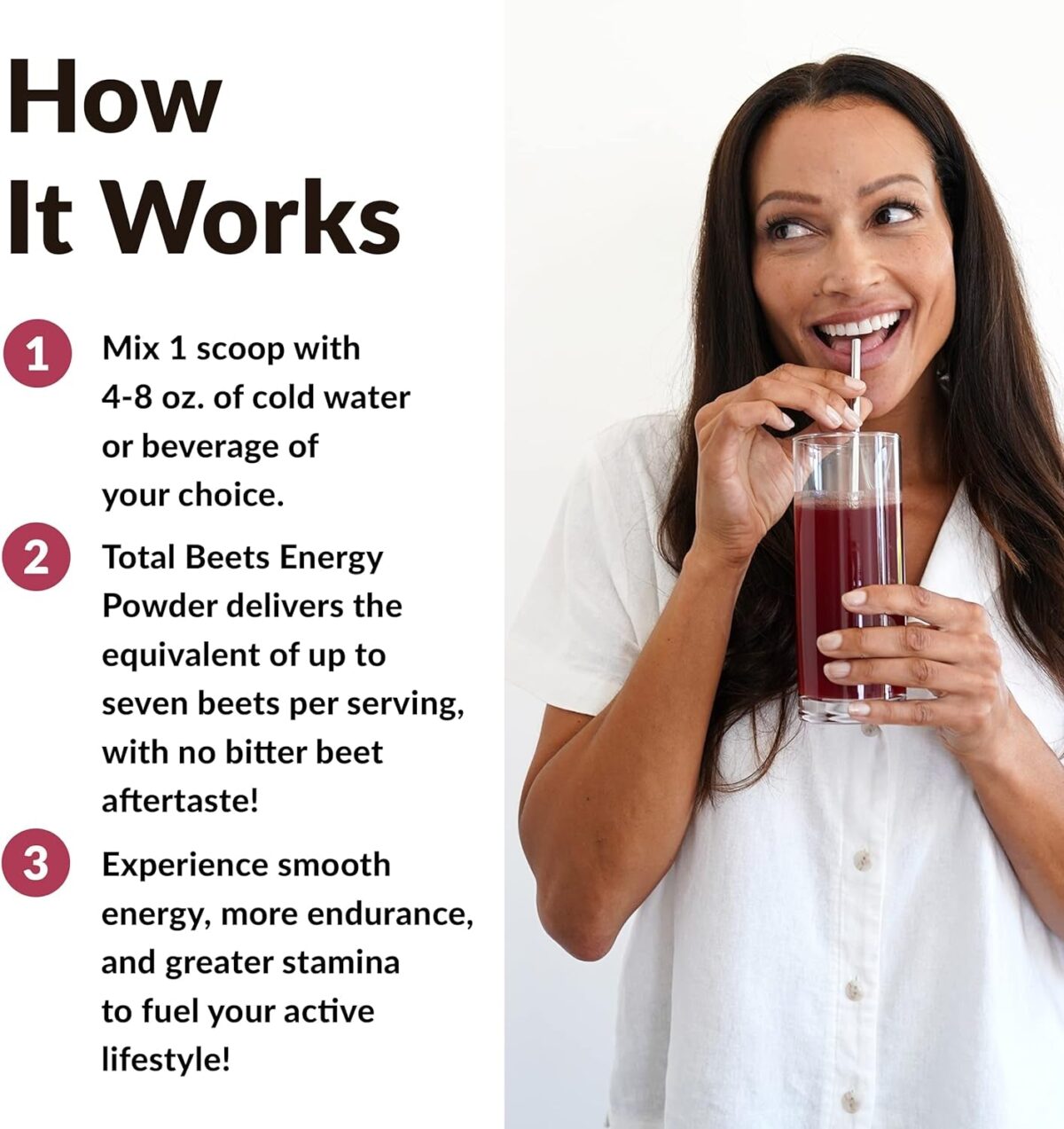 "Power up Your Energy and Stamina with Force Factor Total Beets Energy Drink Mix - Supercharge Your Circulation and Boost Performance with Superfood Beet Root Powder!"