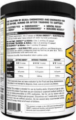 "Maximize Muscle Recovery and Endurance with EVL Bcaas Amino Acids Powder - Energize Your Workouts and Enhance Lean Growth - Refreshing Orange Mango Flavor"