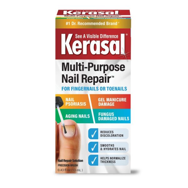 Kerasal Multi-Purpose Nail Repair, Nail Solution for Discolored and Damaged Nails, 0.43 Fl Oz