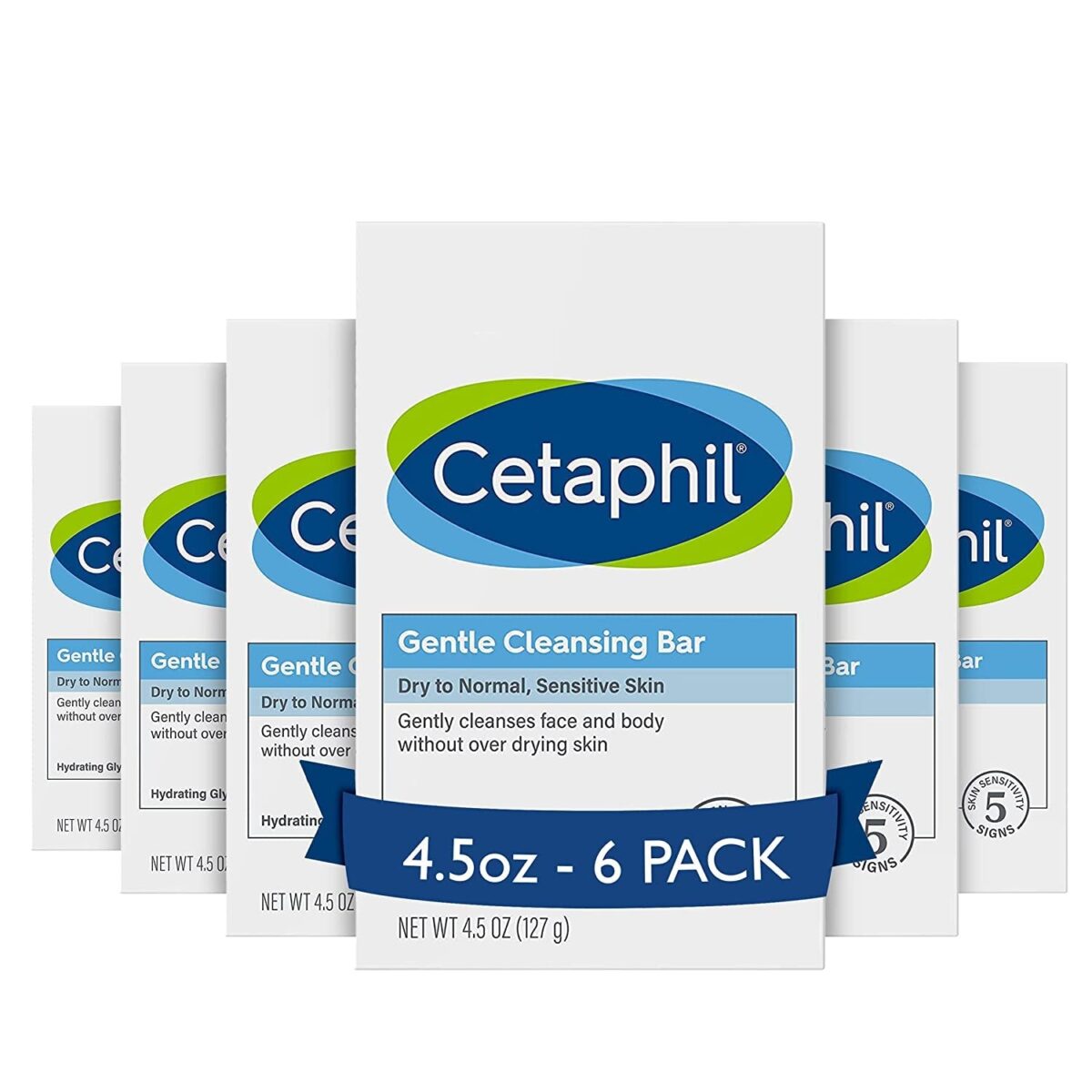 CETAPHIL Gentle Cleansing Bar, 4.5 Oz , Nourishing Cleansing Bar for Dry, Sensitive Skin, Non-Comedogenic, Non-Irritating for Sensitive Skin - Free & Fast Delivery