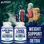 Arazo Nutrition Blood Sugar 365 Supplement - 120 Herbal Pills - 60 Day Supply