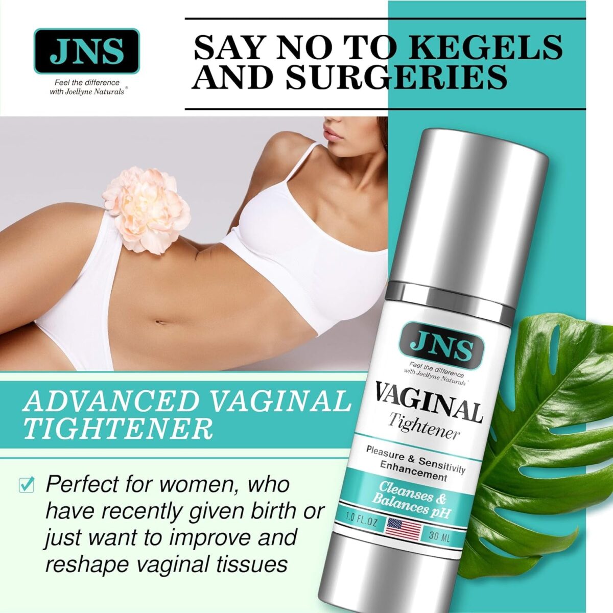 Vaginal Tightening Cream - Better than Kegel Balls - 3X Better Absorption than Vaginal Tightening Gel - Made in the USA - Cleanses & Normalizes Ph Balance - Fast & Long-Lasting Results - 1 Fl Oz