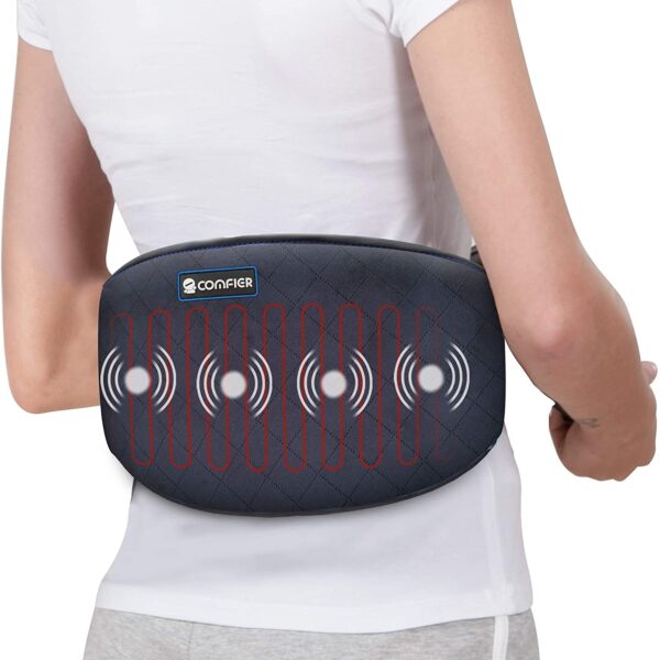 Comfier Heating Pad for Back Pain - Heat Belly Wrap Belt with Vibration Massage, Fast Heating Pads with Auto Shut Off, for Lumbar, Abdominal, Leg Cramps Arthritic Pain Relief, Gifts for Men Dad