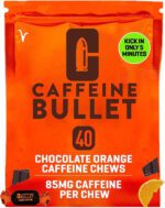 "Boost Your Energy and Performance with Caffeine Bullet 40 Chocolate Chews - Delicious Chocolate Orange Energy Gummies with 85mg of Caffeine. Power Up Your Cycling, Endurance Sports, and Stay Awake!"