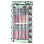 "Shimmering Beauty: Nicole Miller 10 Pc Lip Gloss Collection - Vibrant and Long-Lasting Colors for Women and Girls (Green)"