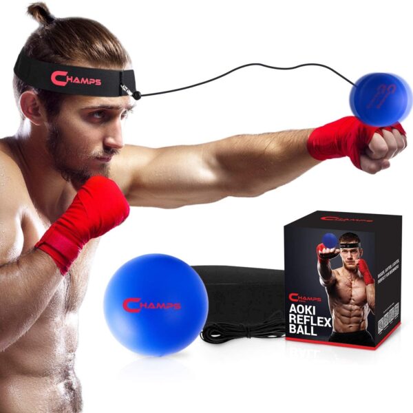 CHAMPS MMA Boxing Reflex Ball -Improve Reaction Speed and Hand Eye Coordination Training Boxing Equipment for Training at Home, Boxing Gear for MMA Equipment, Punching Ball Reflex Bag (Beginner)