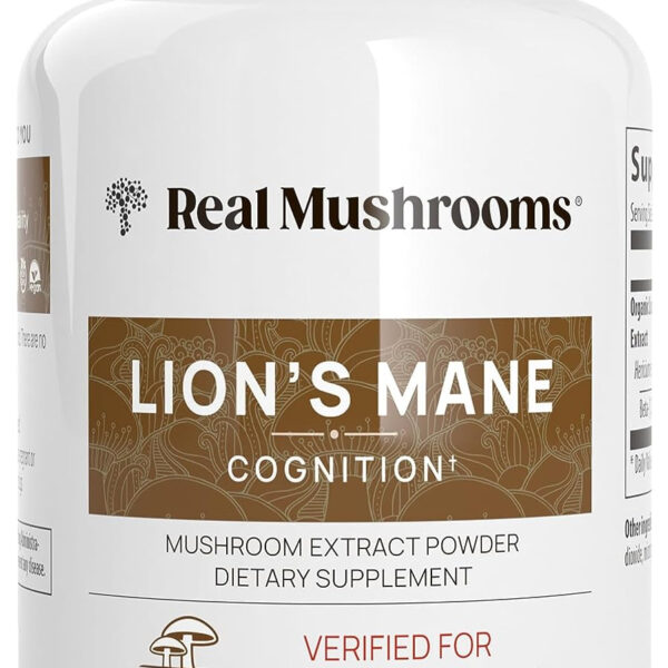 Lions Mane Mushroom Cognition Capsules (120 Capsules) Lions Mane Mushroom Powder Extract Capsules | Brain Supplement, Brain Vitamins, Focus Supplement