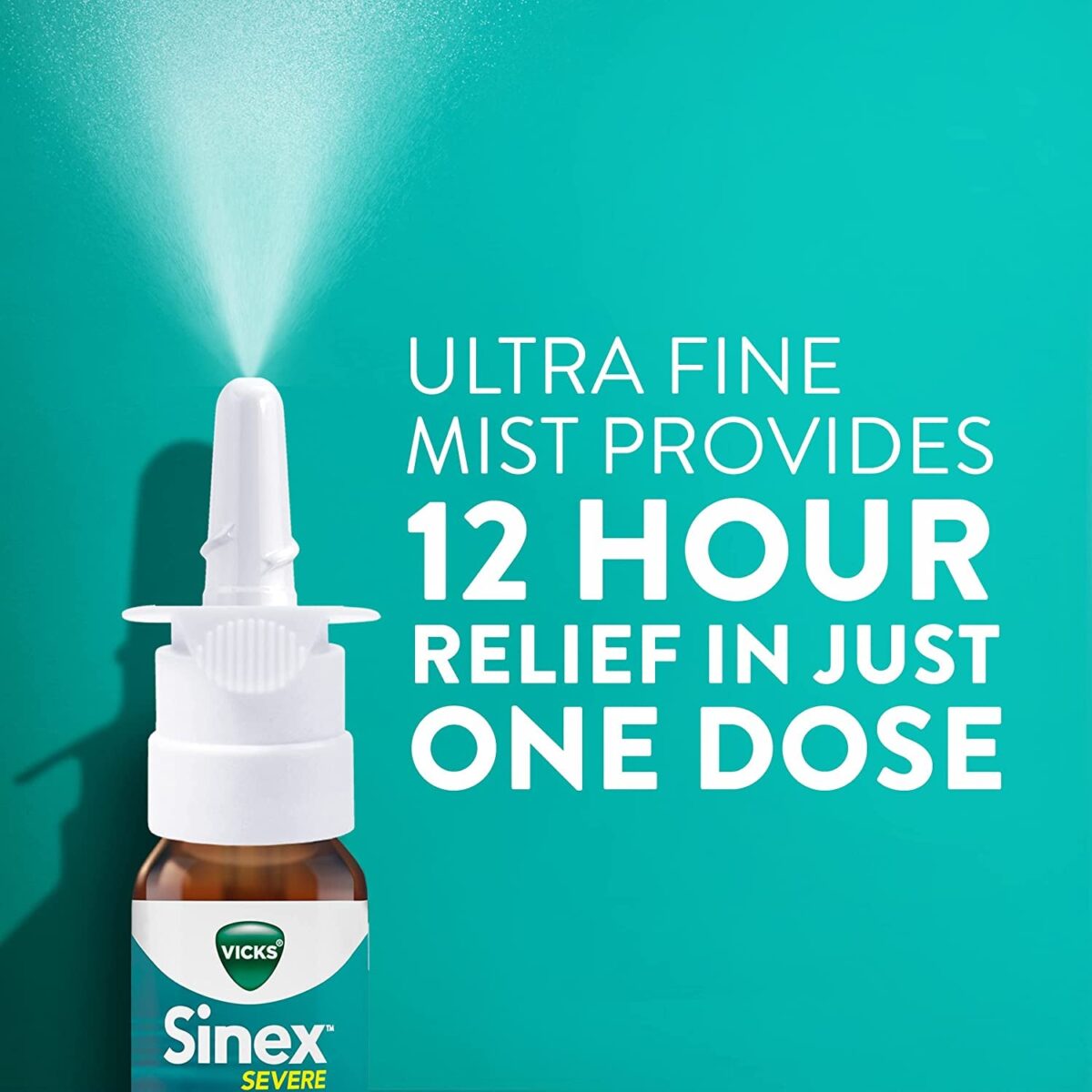 Sinex SEVERE Nasal Spray, Original Ultra Fine Mist, Decongestant Medicine, Relief from Stuffy Nose Due to Cold or Allergy, & Nasal Congestion, Sinus Pressure Relief, 265 Sprays X 2