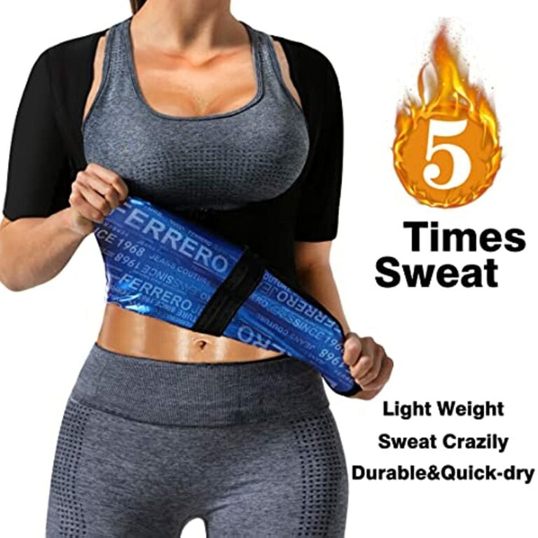 DYUAI Sauna Shrit for Women Sauna Short Sleeve Sauna Sweat Vest Sauna Suit Body Shaper Training Vest Heat Trapping Shirt Top