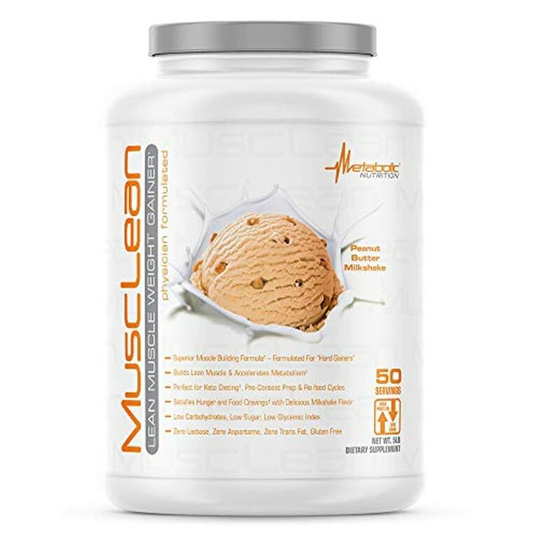 Metabolic Nutrition - Musclean - Milkshake, Whey High Protein Meal Replacement, Maintenance Nutrition, Low Carb, Keto Diet, Digestive Enzymes, Peanut Butter, 5 Pound & 2.5 Pound (50 ser)