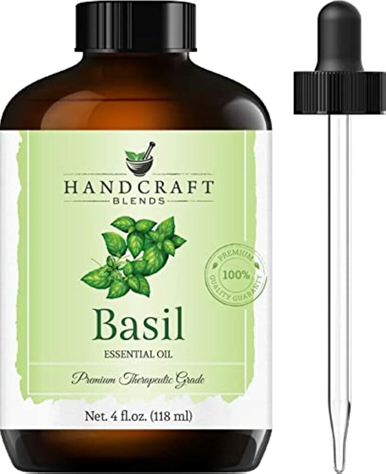 Handcraft Basil Essential Oil - 100 % Pure and Natural - Premium Therapeutic Grade with Premium Glass Dropper - Huge 4 fl. Oz