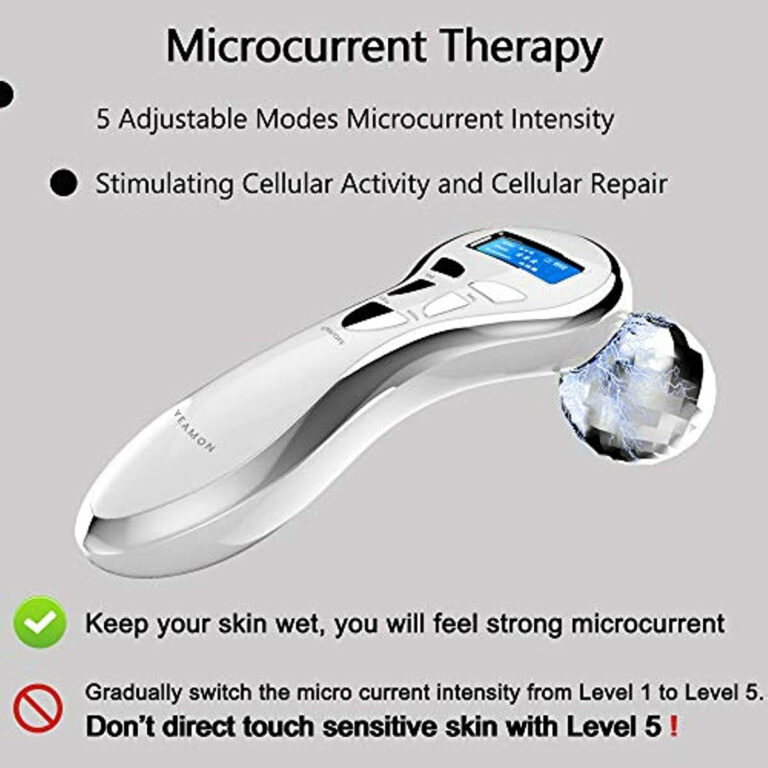 4D Microcurrent Face Massager Roller,Electric Rechargeable Face Lift Roller Arms Legs Massager for Anti Aging Wrinkles Facial Massage