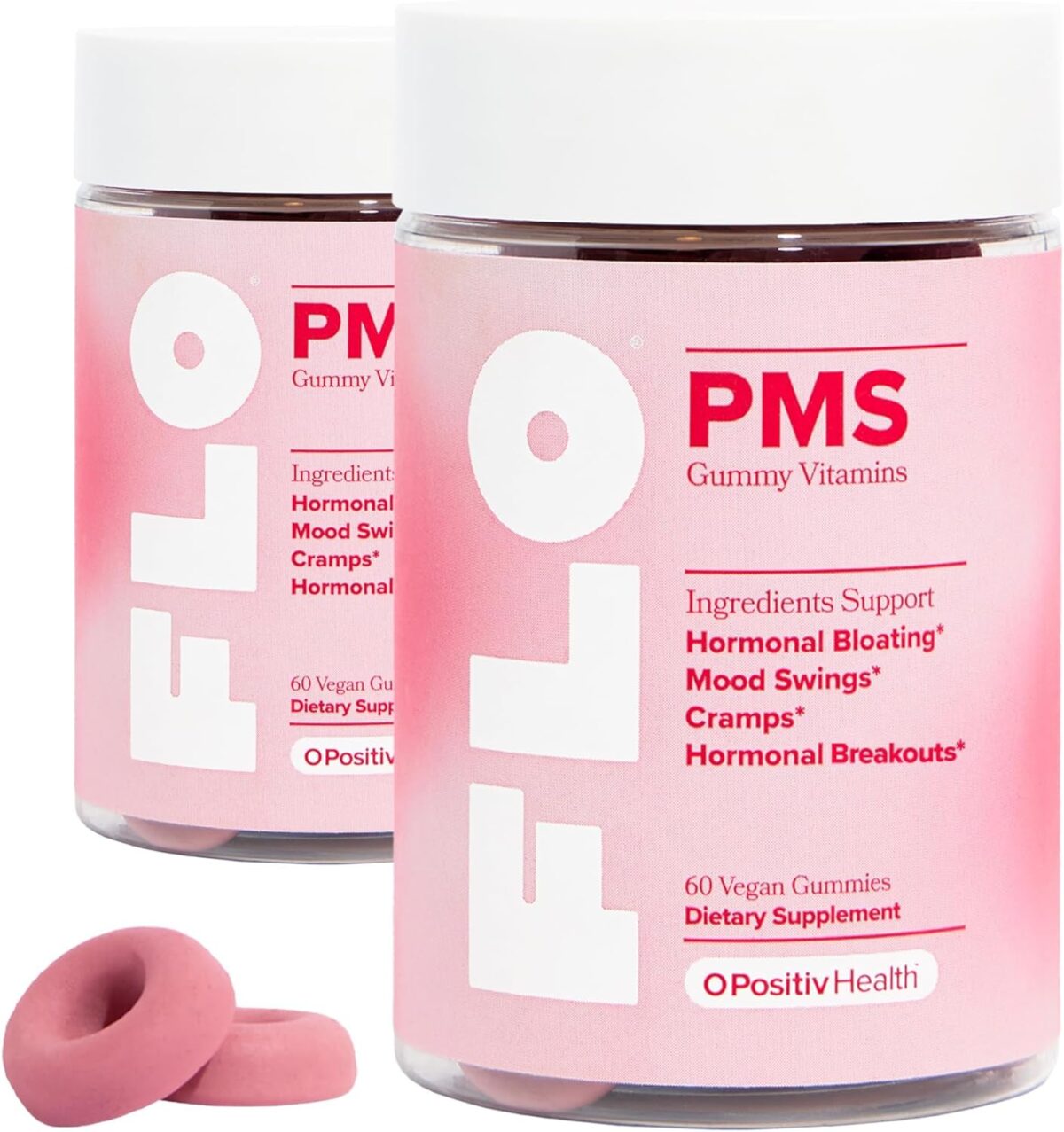 O Positiv FLO PMS Vitamins for Women, 30 Servings (Pack of 1) - Proactive PMS Relief - Targets Hormonal Breakouts, Bloating, Cramps, & Mood Swings with Chasteberry, Vitamin B6, & Lemon Balm