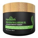 Herbishh Argan Hair Mask-Deep Conditioning & Hydration for Healthier Looking Hair for Very Dry, Weak, Stressed Out Hair, No Sulphates, No Parabens