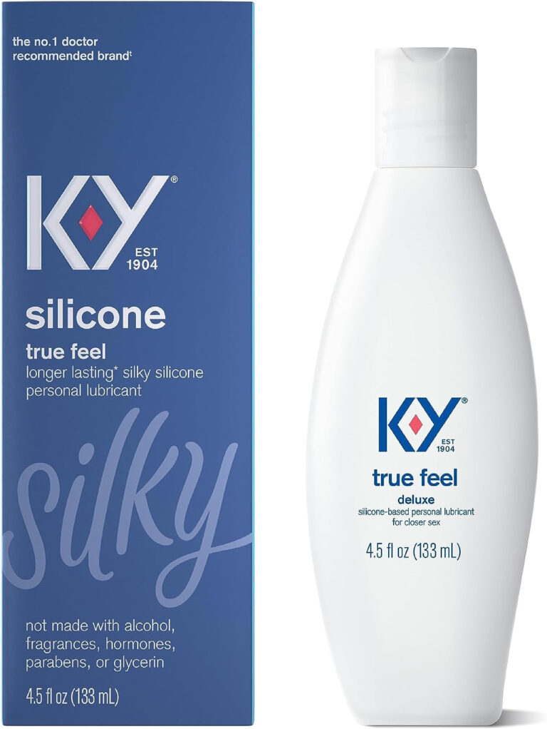 K-Y True Feel Silicone Lube 4.5 Fl Oz, Deluxe Personal Lubricant for Couples, Men, Women, Vaginal Moisturizer, Hormone & Paraben Free, Latex Condom Compatible