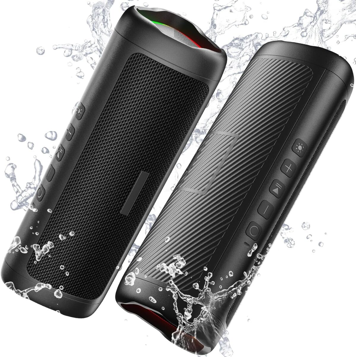 Bluetooth Speaker with HD Sound, Portable Wireless, IPX5 Waterproof, up to 20H Playtime, TWS Pairing, BT5.3, for Home/Party/Outdoor/Beach, Electronic Gadgets, Birthday Gift (Black)