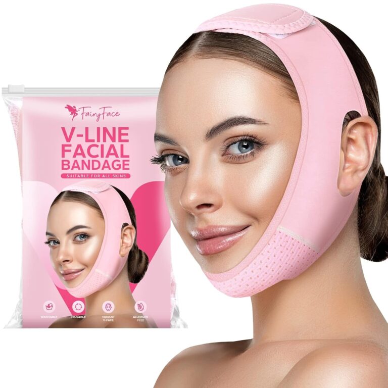 Fairyface Reusable V Line Lifting Mask, Double Chin Reducer, Chin Strap, Face Belt, Lift and Tighten the Face to Prevent Sagging, Create a V Shaped Face Full of Vitality