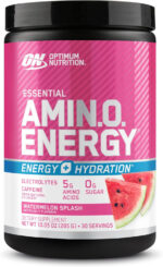 Optimum Nutrition Amino Energy Powder plus Hydration, with BCAA, Electrolytes, and Caffeine, Tangerine Wave, 30 Servings (Packaging May Vary)