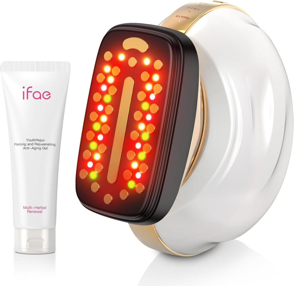 Microcurrent Facial Device Face Massager: Ifae 3 in 1 Light Therapy for Face, Portable Face Lift Device for 90-Second Skin Rejuvenation, Microcurrent Facial Massager Skin Care Salon at Home (White)