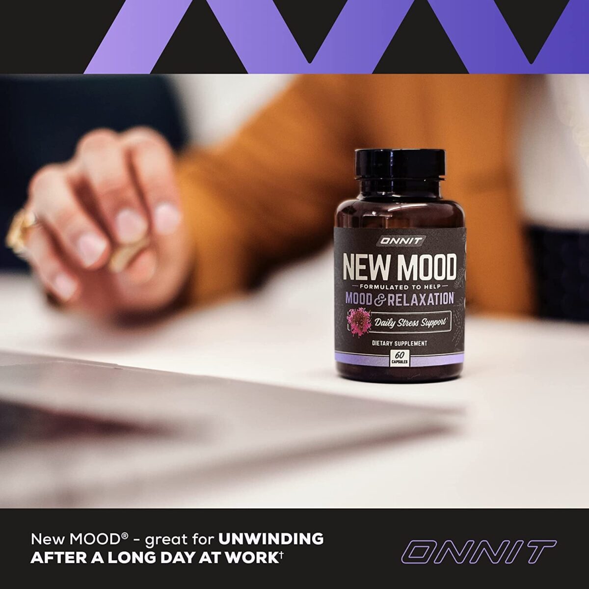 ONNIT New Mood - Occasional Stress Relief, Sleep and Mood Support Supplement, (60 Count)