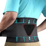 FEATOL Back Brace Support Belt-Lumbar Support Back Brace for Back Pain, Sciatica, Scoliosis, Herniated Disc Adjustable Support Straps-Lower Back Brace with Removable Lumbar Pad for Men & Women