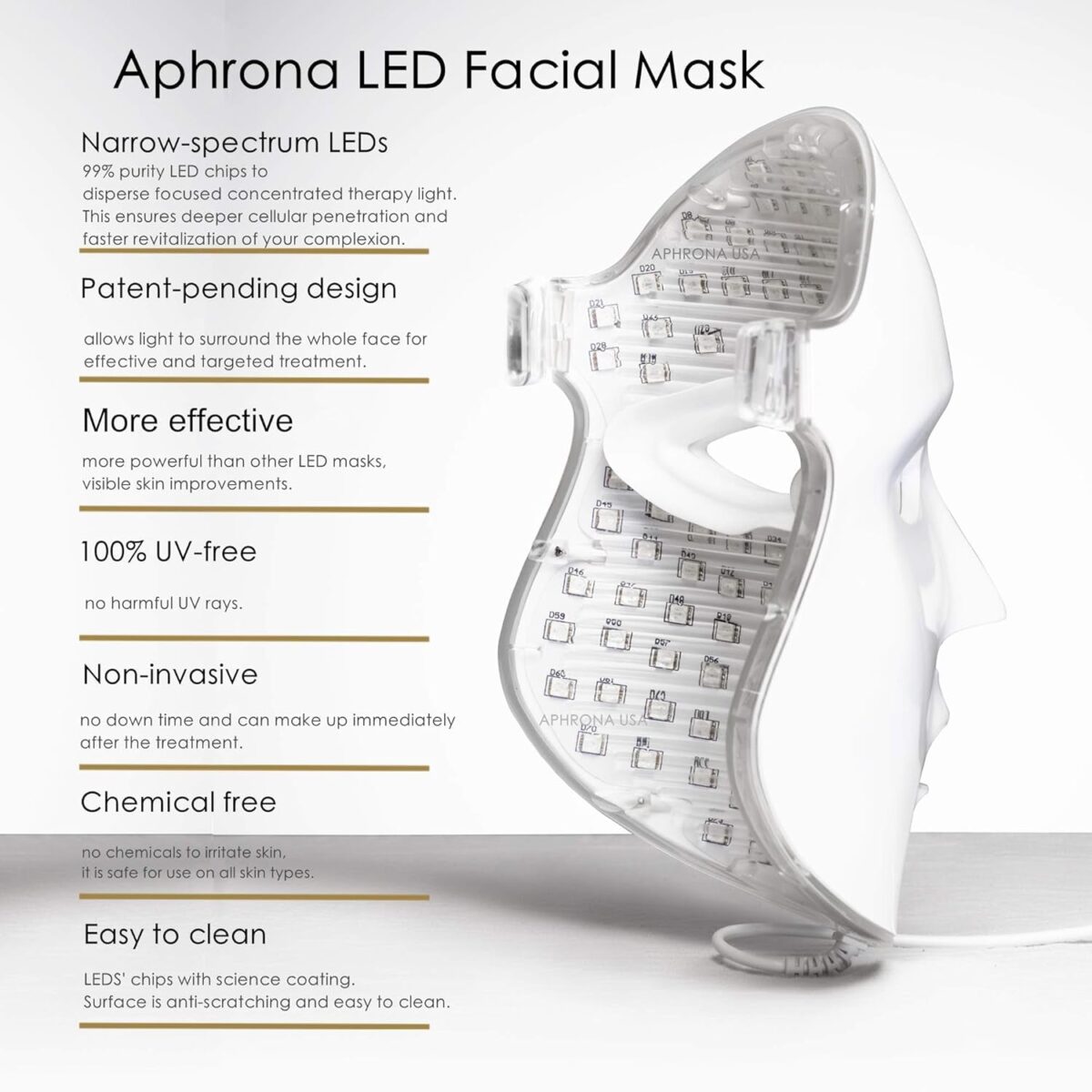 FDA Cleared LED Facial Skin Care Mask MOONLIGHT PRO 7 Color Treatment Photon Mask (White)