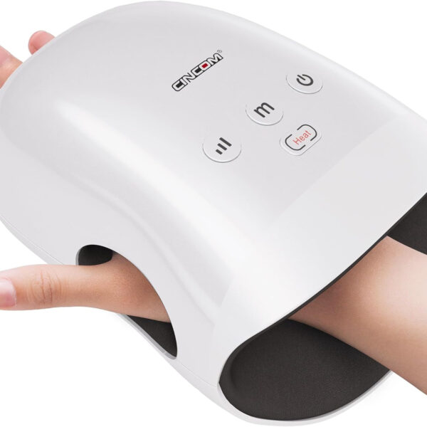 CINCOM Hand Massager - Cordless Hand Massager with Heat and Compression for Arthritis and Carpal Tunnel(Fsa or HSA Eligible) (White)