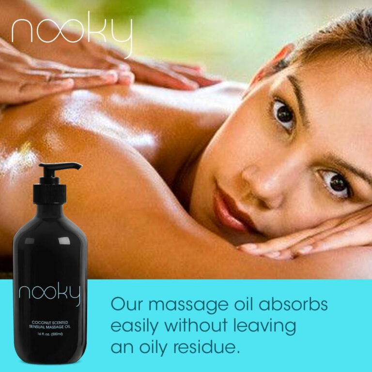 Nooky Massage Oil with Fractionated Coconut Oil for Massaging 16 Ounce (Coconut)