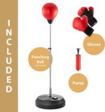 Punching Bag with Stand, Boxing Bag for Teens & Adults - Height Adjustable - Speed Bag for Training, Boxing Equipment, Stress Relief & Fitness