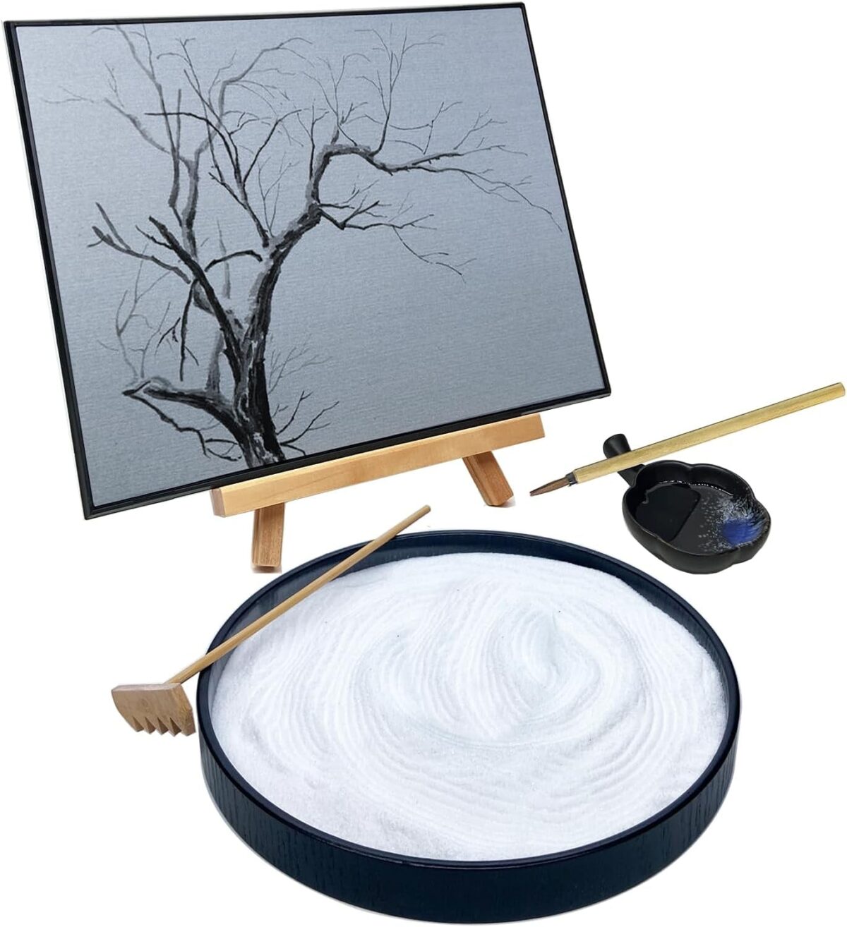 AOVOA Zen Meditation Board, Painting with Water for Relaxing, Mindfulness & Meditation Practice, Zen Meditation Gifts with Brushes and Stenciles