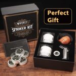 Whiskey Smoker Kit with Torch - 6 Flavors Wood Chips, 2 Glasses, 2 Ice Ball Molds - Cocktail Smoker Infuser Kit, Old Fashioned Drink Smoker Kit, Birthday Bourbon Whiskey Gifts for Men,Dad(No Butane)