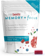 Humann Superbeets Memory & Focus Brain Supplement Chews – Mental Alertness – Clinically Studied Nootropics, Resveratrol plus Beet Root Powder, Blueberry Pomegranate Flavor, 30 Count