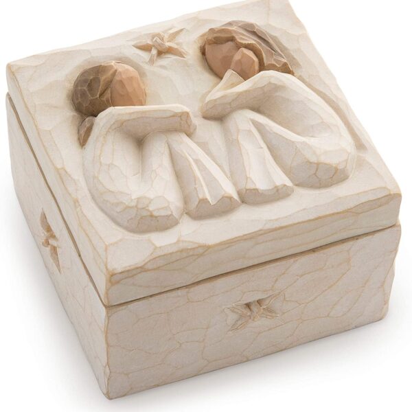 Willow Tree Friendship Keepsake Box, Forever True, Forever Friends, Holds Jewelry and Treasures, Carving of Best Friends or Sisters, Sculpted Hand-Painted Keepsake Box