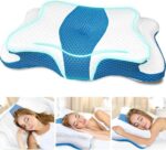 5X Pain Relief Cervical Pillow for Neck and Shoulder Support,Ear Piercing Pillow Design Cervical Memory Foam Pillows, Orthopedic Ergonomic Neck Pillow,Contour Bed Pillow for Side,Back,Stomach Sleeper…