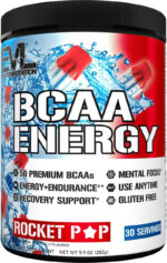 EVL Bcaas Amino Acids Powder - BCAA Energy Pre Workout Powder for Muscle Recovery Lean Growth and Endurance - Rehydrating Post Workout Recovery Drink with Natural Caffeine - Pink Lemonade