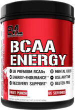 EVL Bcaas Amino Acids Powder - BCAA Energy Pre Workout Powder for Muscle Recovery Lean Growth and Endurance - Rehydrating Post Workout Recovery Drink with Natural Caffeine - Pink Lemonade