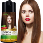 Herbishh Hair Color Shampoo for Gray Coverage - Enriched Formula with Conditioner - Long Lasting & DIY (DARK BROWN)