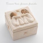 Willow Tree Friendship Keepsake Box, Forever True, Forever Friends, Holds Jewelry and Treasures, Carving of Best Friends or Sisters, Sculpted Hand-Painted Keepsake Box