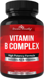 Divine Bounty Super B Complex Vitamins - All B Vitamins Including B12, B1, B2, B3, B5, B6, B7, B9, Folic Acid - Vitamin B Supplement - Support Healthy Energy Metabolism - 90 Vegetarian Capsules